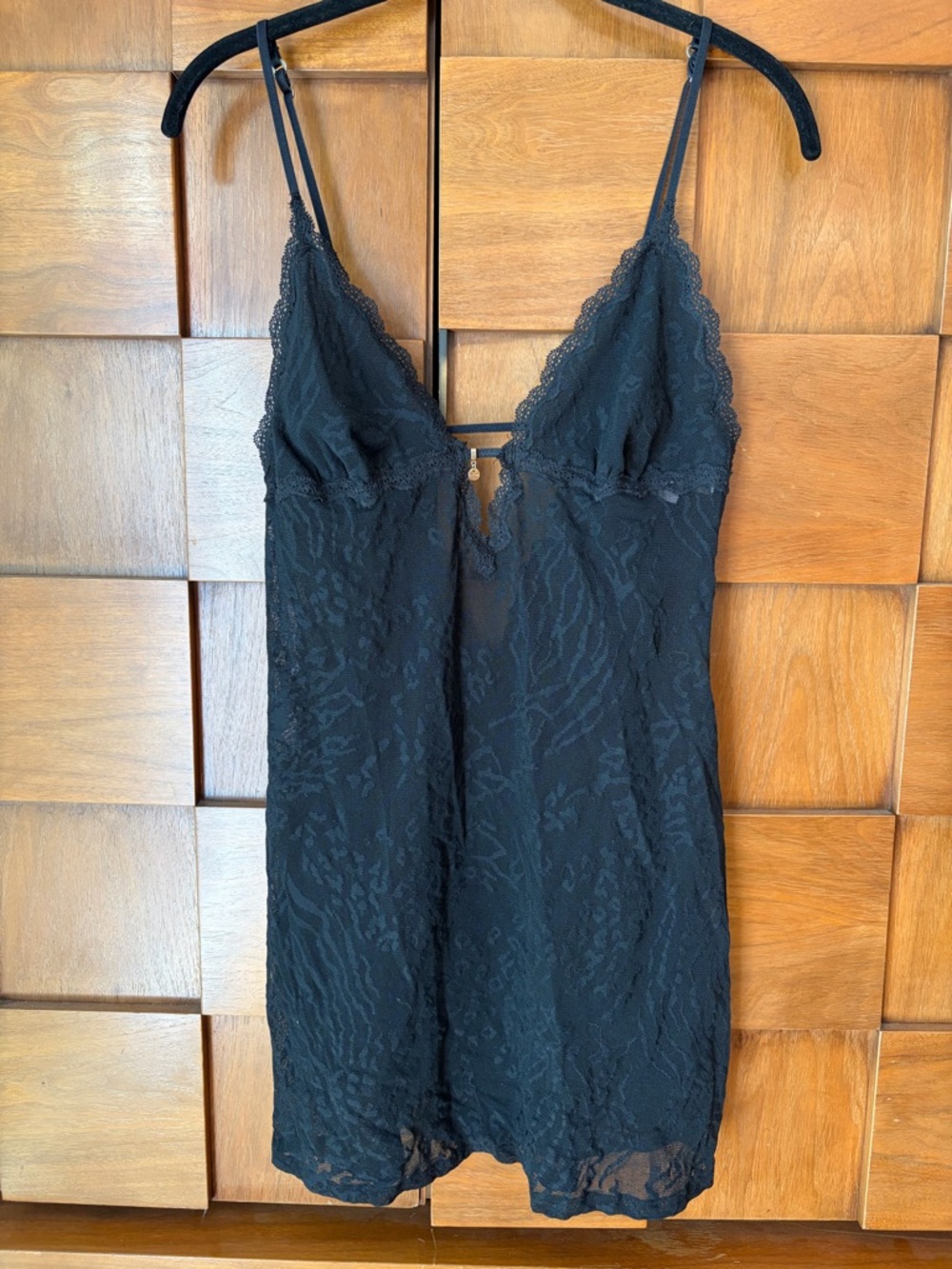 Victoria's Secret Black Lace Chemise Slip